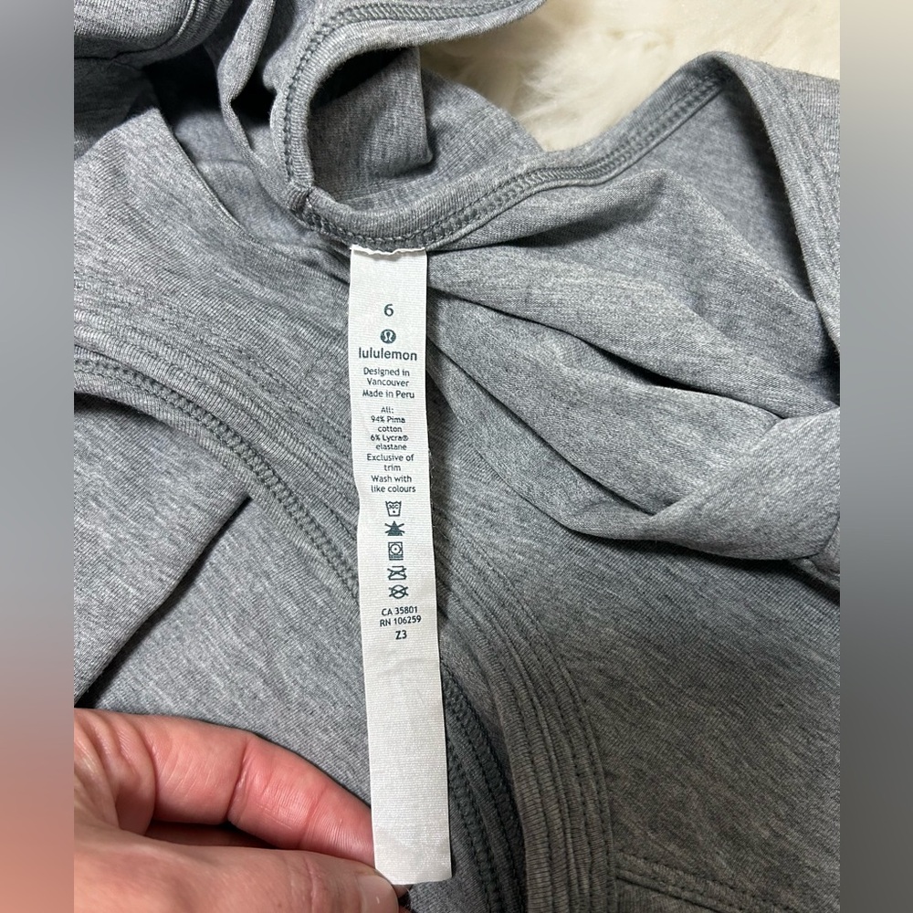 Lululemon Size 6 Summer Day Tripper Dress Heathered Medium Grey Open Back Cotton - Picture 8 of 15